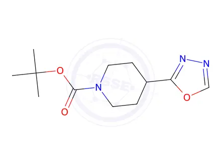 Chemical structure of 4-(1,3,4-Oxadiazol-2-yl)-1-piperidinecarboxylic acid 1,1-dimethylethyl ester