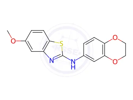 Chemical structure of N-(2,3-Dihydrobenzo[b][1,4]dioxin-6-yl)-5-methoxybenzo[d]thiazol-2-amine