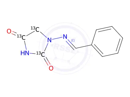 Chemical structure of 1-Benzylideneaminohydantoin-13C3