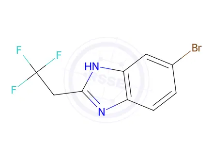 Chemical structure of 5-bromo-2-(2,2,2-trifluoroethyl)-1H-1,3-benzodiazole