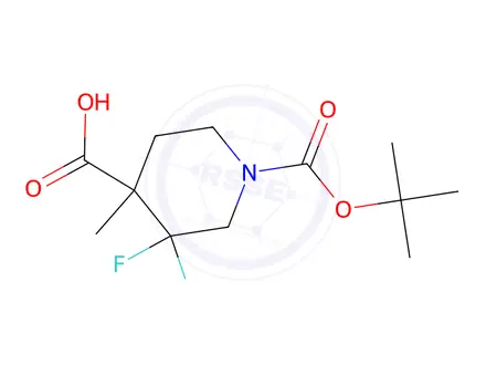 Chemical structure of 1-(tert-Butoxycarbonyl)-3,3-difluoro-4-methylpiperidine-4-carboxylic acid