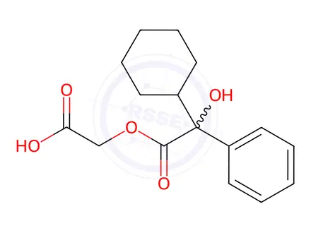Chemical structure of 2-(2-Cyclohexyl-2-hydroxy-2-phenylacetyloxy)acetic Acid