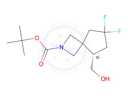 Chemical structure of Tert-butyl (S)-7,7-difluoro-5-(hydroxymethyl)-2-azaspiro[3.4]Octane-2-carboxylate
