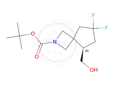 Chemical structure of Tert-butyl (R)-7,7-difluoro-5-(hydroxymethyl)-2-azaspiro[3.4]Octane-2-carboxylate