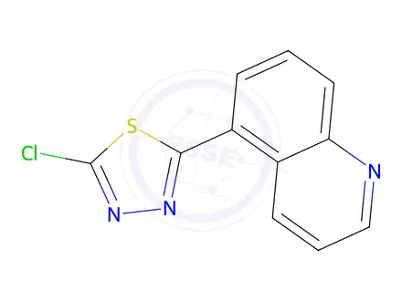 Chemical structure of 5-(5-chloro-1,3,4-thiadiazol-2-yl)quinoline
