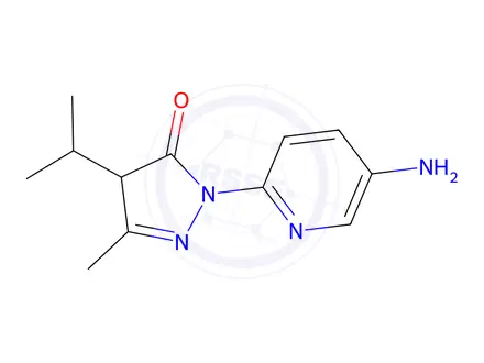 Chemical structure of 2-(5-Aminopyridin-2-yl)-4-isopropyl-5-methyl-2,4-dihydro-3h-pyrazol-3-one