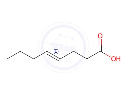 Chemical structure of (E)-oct-4-enoic acid