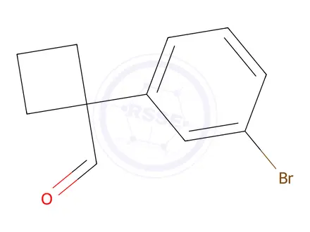 Chemical structure of 1-(3-Bromophenyl)cyclobutane-1-carbaldehyde