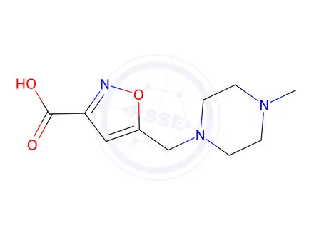 Chemical structure of 5-[(4-methylpiperazin-1-yl)methyl]-1,2-oxazole-3-carboxylic acid hydrochloride