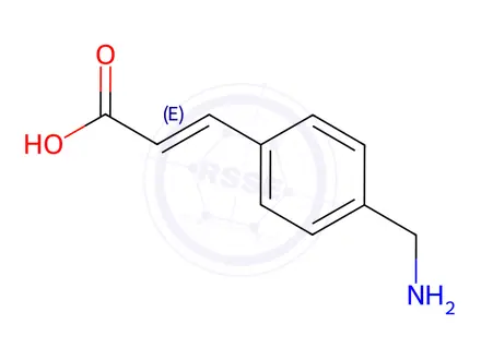 Chemical structure of (E)-3-(4-(aminomethyl)phenyl)acrylic acid