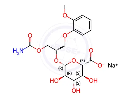 Chemical structure of Methocarbamol β-D-Glucuronide Sodium Salt (Mixture of Diastereromers)