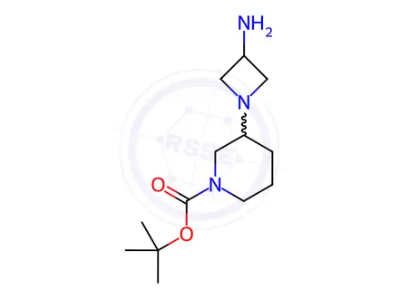 Chemical structure of (1-N-BOC-PIPERIDIN-3-YL-AZETIDIN-3-YL)-AMINE-2HCl