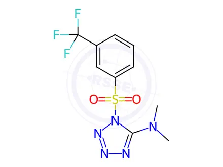 Chemical structure of N,N-dimethyl-1-((3-(trifluoromethyl)phenyl)sulfonyl)-1H-tetrazol-5-amine