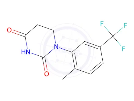 Chemical structure of 1-[2-methyl-5-(trifluoromethyl)phenyl]hexahydropyrimidine-2,4-dione
