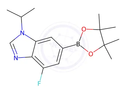 Chemical structure of 4-Fluoro-1-isopropyl-6-(4,4,5,5-tetramethyl-1,3,2-dioxaborolan-2-yl)-1H-benzo[d]imidazole