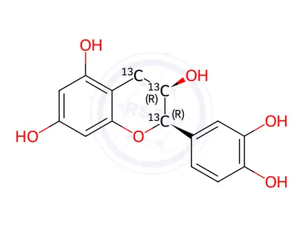 Chemical structure of (+/-)-Catechin-[13C3] Gallate