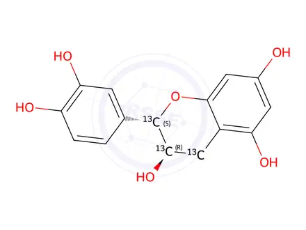 Chemical structure of (+/-)-Catechin-13C3