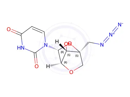 Chemical structure of 5'-Azido-5'-deoxy-2'-O,4'-C-methyleneuridine