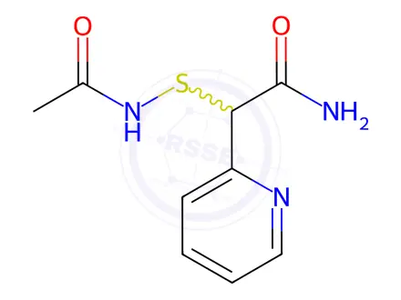 Chemical structure of 2-Pyridineacetamide, alpha-acetamidothio-