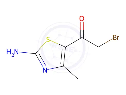 Chemical structure of 1-(2-amino-4-methylthiazol-5-yl)-2-bromoethanone