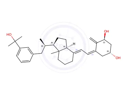 Chemical structure of 22-(3-(dimethylhydroxymethyl)phenyl)-23,24,25,26,27-pentanor-1-hydroxyvitamin D3