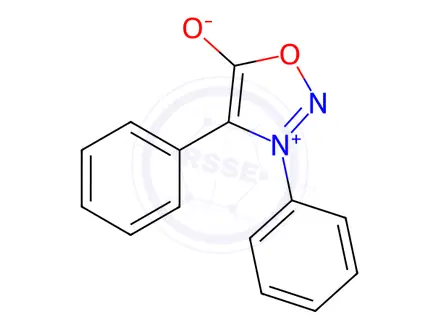 Chemical structure of 3,4-Diphenyl-5-oxylato-1,2,3-oxadiazole-3-ium