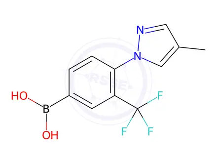 Chemical structure of (4-(4-Methyl-1H-pyrazol-1-yl)-3-(trifluoromethyl)phenyl)boronic acid