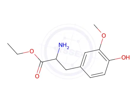 Chemical structure of Ethyl 2-amino-3-(4-hydroxy-3-methoxyphenyl)propanoate