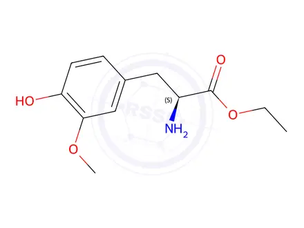 Chemical structure of Ethyl (S)-2-Amino-3-(4-hydroxy-3-methoxyphenyl)propanoate