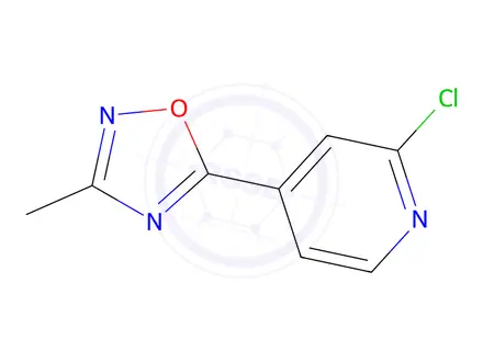 Chemical structure of 2-Chloro-4-(3-methyl-1,2,4-oxadiazol-5-yl)pyridine