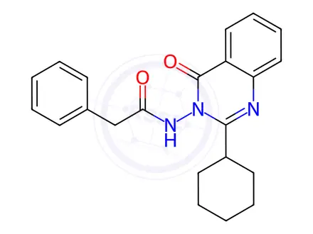 Chemical structure of N-(2-Cyclohexyl-4-oxoquinazolin-3(4H)-yl)-2-phenylacetamide