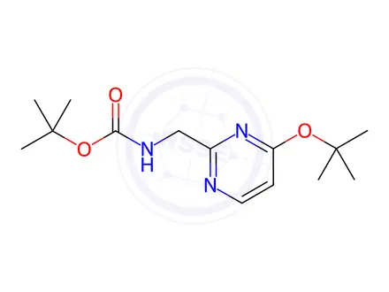 Chemical structure of (4-tert-Butoxy-pyrimidin-2-ylmethyl)-carbamic acid tert-butyl ester