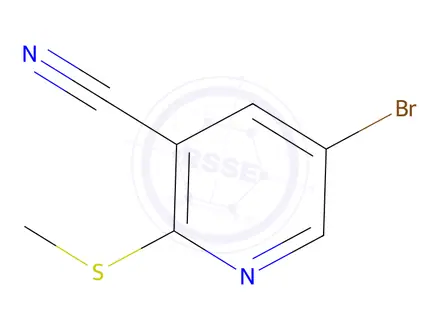 Chemical structure of 5-BRomo-2-(methylsulfanyl)pyridine-3-carbonitrile