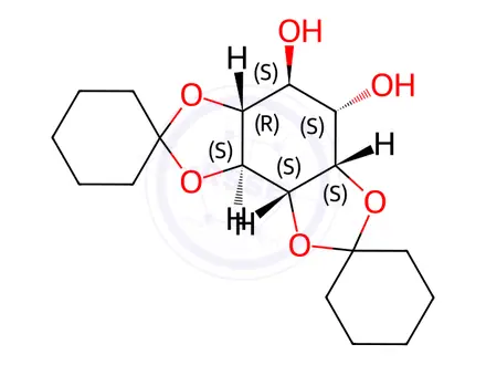 Chemical structure of 1,2:5,6-DI-O-CYCLOHEXYLIDENE-MYO-INOSITOL