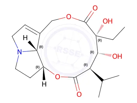 Chemical structure of 12-Ethyl-14,19-dihydro-12ξ,13ξ-dihydroxy-19-methyl-17,18-dinorcrotalanan-11,15-dione