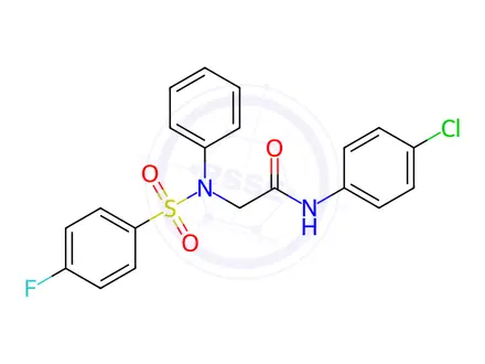 Chemical structure of N-(4-chlorophenyl)-2-((4-fluoro-N-phenylphenyl)sulfonamido)acetamide