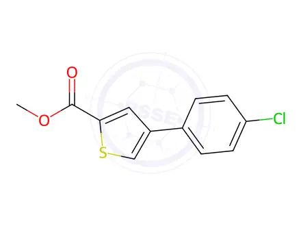 Chemical structure of JR-9056, Methyl 4-(4-chlorophenyl)thiophene-2-carboxylate, 97%
