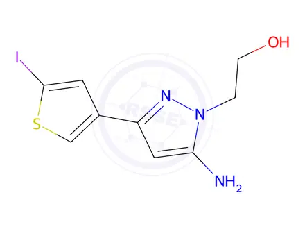 Chemical structure of 2-(5-Amino-3-(5-iodothiophen-3-yl)-1h-pyrazol-1-yl)ethan-1-ol