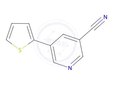 Chemical structure of 5-(thiophen-2-yl)pyridine-3-carbonitrile