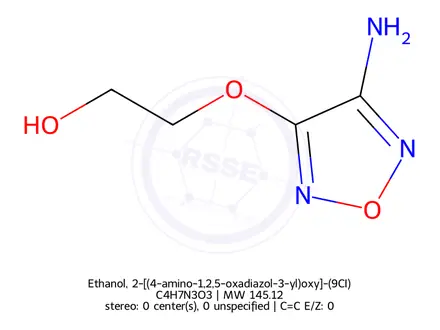 Chemical structure of Ethanol, 2-[(4-amino-1,2,5-oxadiazol-3-yl)oxy]-(9CI)