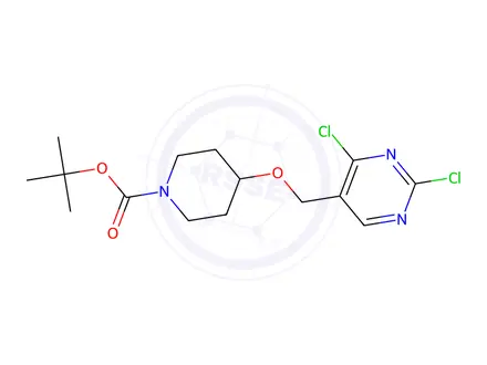 Chemical structure of Tert-butyl 4-((2,4-dichloropyrimidin-5-yl)methoxy)piperidine-1-carboxylate