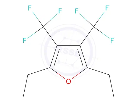 Chemical structure of 2,5-Diethyl-3,4-bis(trifluoromethyl)furan