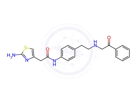 Chemical structure of 2-(2-aminothiazol-4-yl)-N-(4-(2-((2-oxo-2-phenylethyl)amino)ethyl)phenyl)acetamide