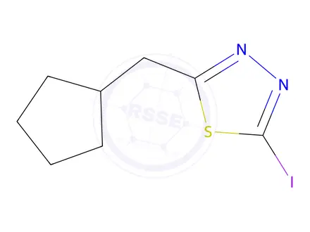 Chemical structure of 2-(Cyclopentylmethyl)-5-iodo-1,3,4-thiadiazole