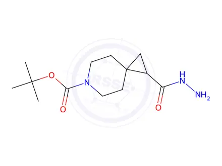 Chemical structure of tert-butyl 1-(hydrazinecarbonyl)-6-azaspiro[2.5]octane-6-carboxylate