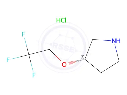 Chemical structure of Pyrrolidine, 3-(2,2,2-trifluoroethoxy)-, hydrochloride (1:1), (3S)-
