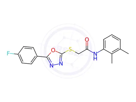 Chemical structure of N-(2,3-Dimethylphenyl)-2-((5-(4-fluorophenyl)-1,3,4-oxadiazol-2-yl)thio)acetamide