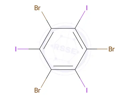 Chemical structure of Benzene, 1,3,5-tribromo-2,4,6-triiodo-
