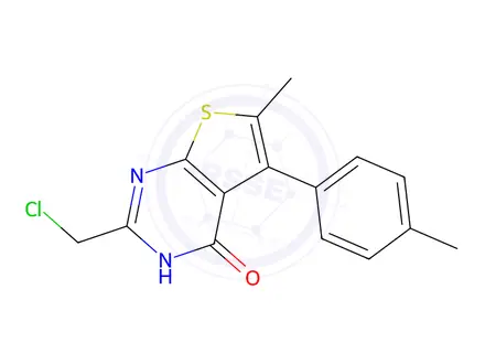 Chemical structure of 2-(Chloromethyl)-6-methyl-5-(p-tolyl)thieno[2,3-d]pyrimidin-4(3h)-one