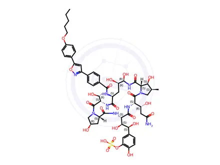 Chemical structure of Micafungin